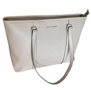 Michael Kors Temple Large Saffiano Leather Tote – Pearl Gray – Work Bag